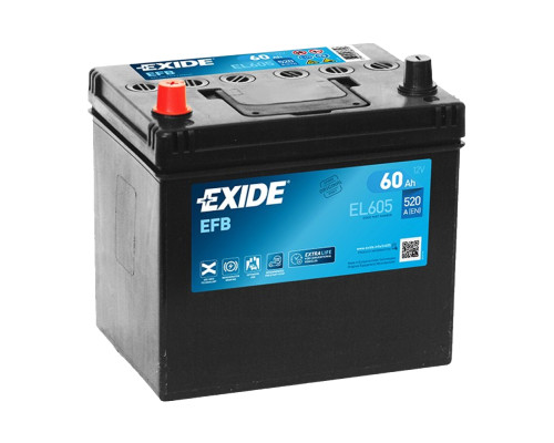 Exide 60 Ah 520A EN 12v EL605 EFB L+