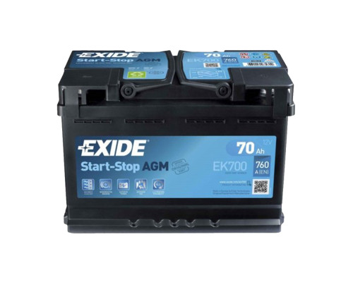 Exide 70 Ah 760A EK700 AGM